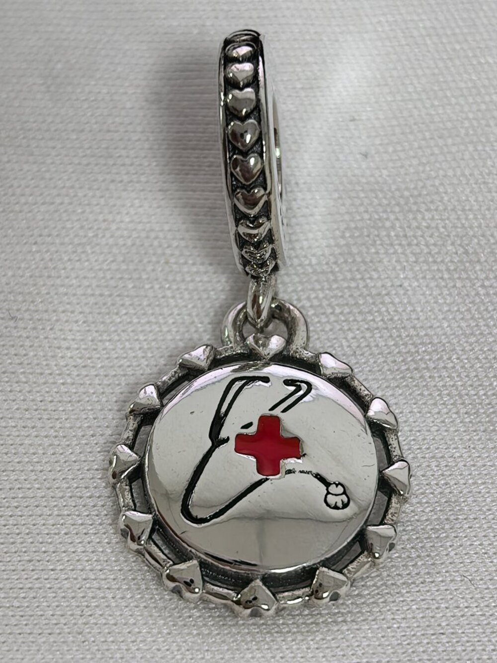 Pandora Stethoscope Engravable Dangle Charm  Pendant, S925 Silver Jewelry